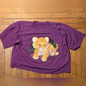 VTG 90s Cropped Nature Endangered Crewneck Sweater XL
